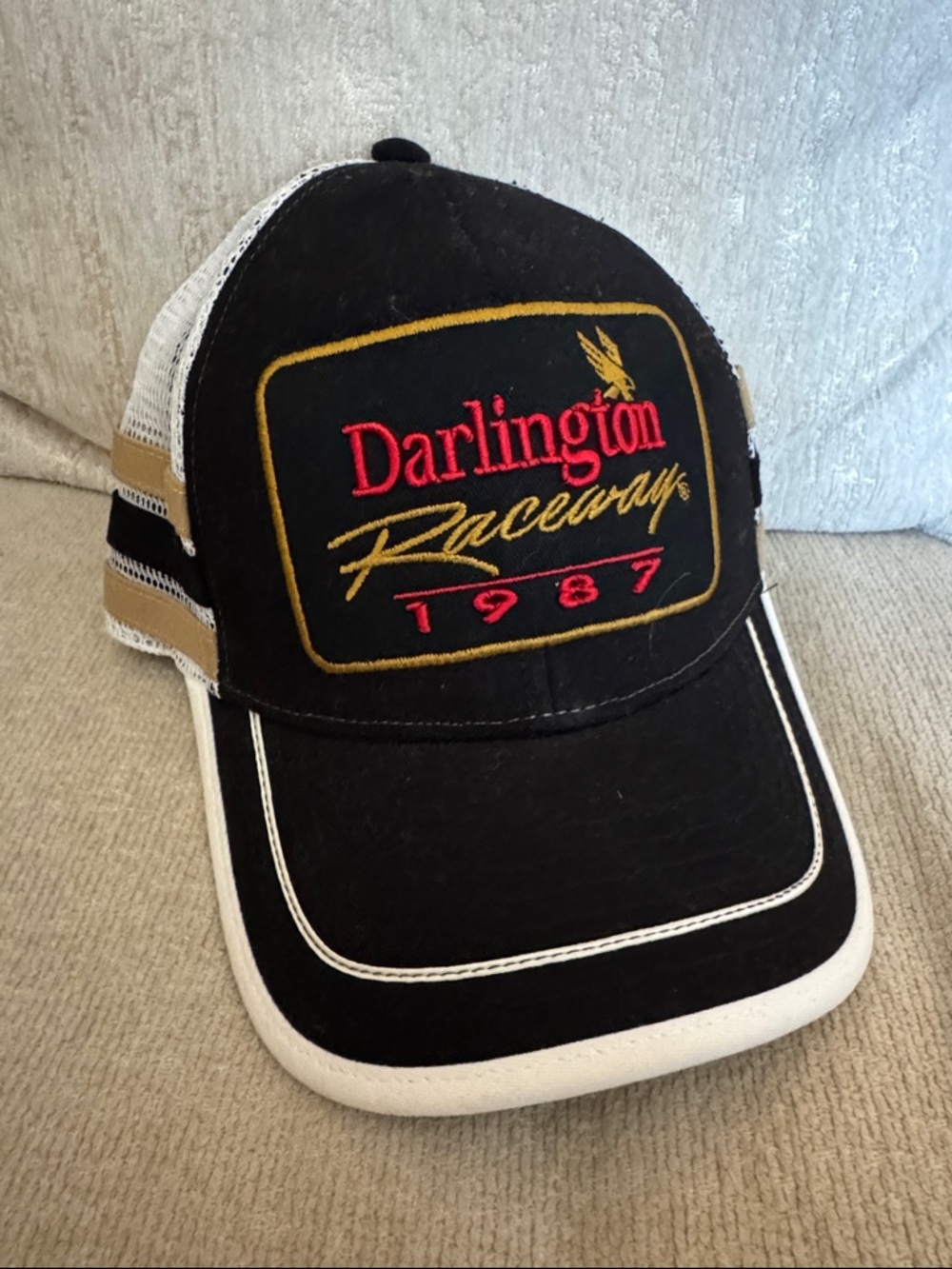Darlington Raceway 1987 Black & White Trucker Hat